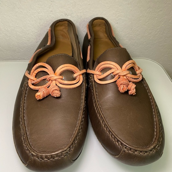 Cole Haan Grant Canoe Camp Moc Dark Brown Loafers with Orange Laces Men’s 9M - Picture 2 of 16
